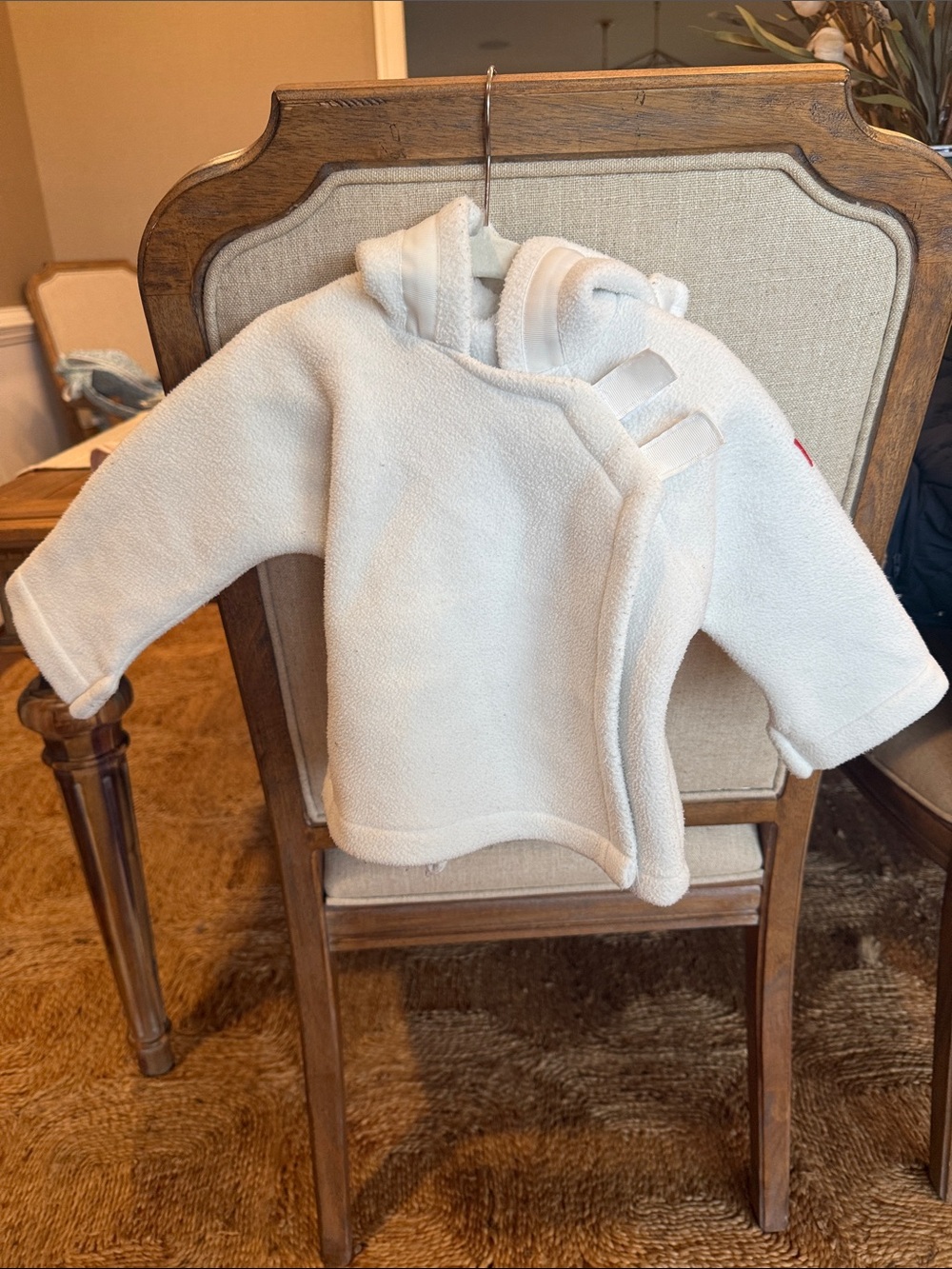 Cream Baby Hooded Wrap Jacket - Soft Fleece Hoodie